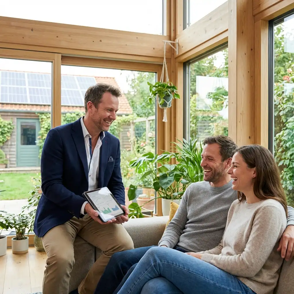 Energie-expert in gesprek met klanten