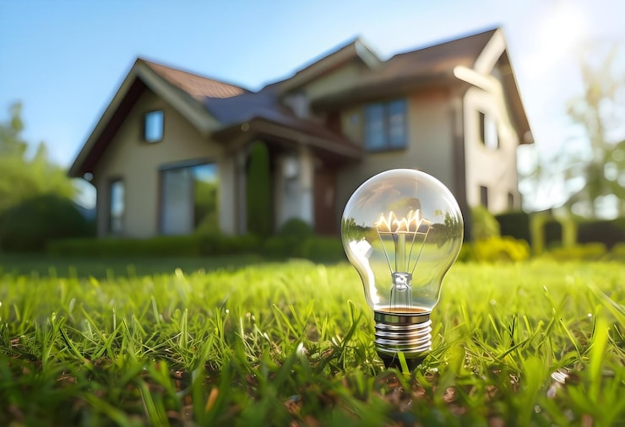 Smartphone met een energie-app die energieverbruik en statistieken toont in de hand van een gebruiker