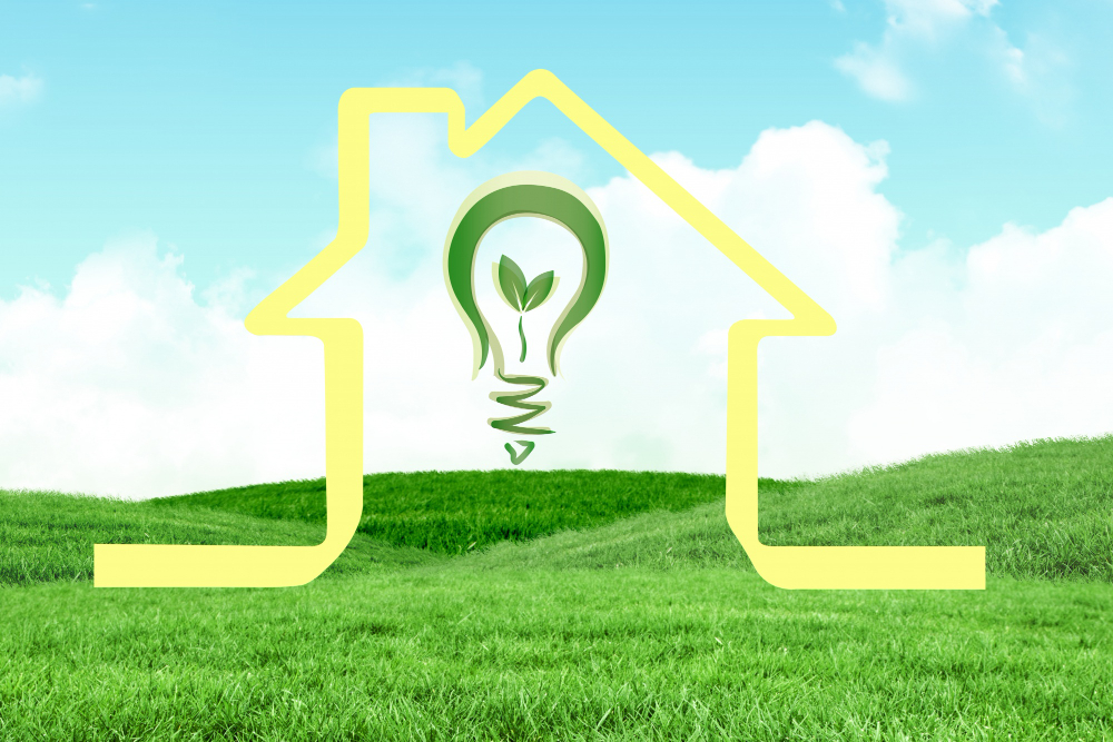 Energie besparen concept met gloeilamp en euro munten